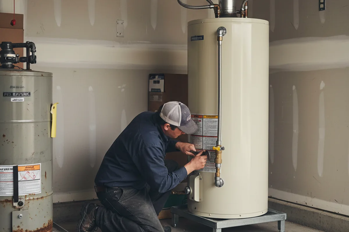 Water heater and shutoff valve replacement in Danbury